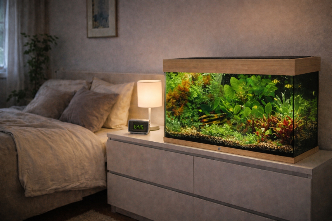 akvaario makuuhuoneessa