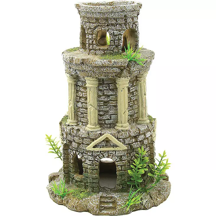 Linnan Torni 11,5X11,5X17,5Cm - Akvaarion muoviset ja keraamiset koriste - 137.3170 - 1