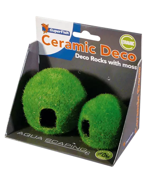 Sf Fish Home Sammalella 2Kpl - Kivijäljitelmät ja luolat akvaarioon - A4040600 - 1