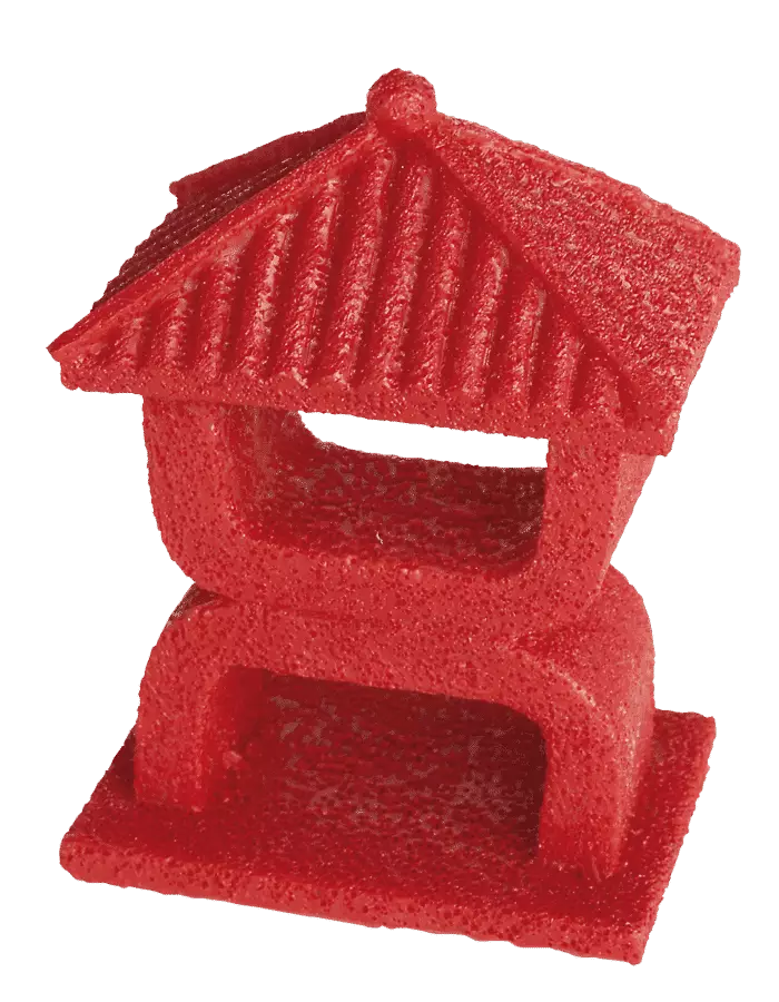 Sf mini temppeli punainen 7x4,5x10 Cm - Akvaarion muoviset ja keraamiset koriste - A4041050 - 1