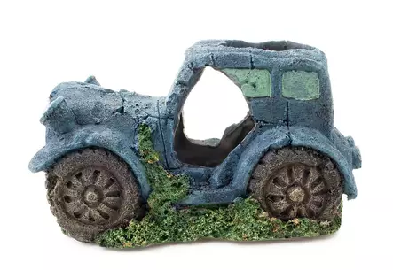 Autonromu sinininen 13x8x8cm - Kyltit ja muut koristeet akvaarioon - HAPR041 - 2