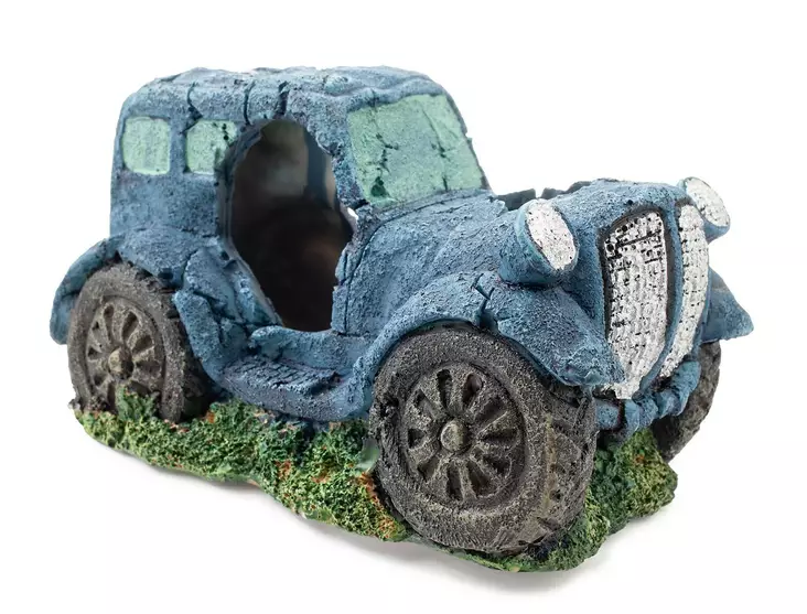 Autonromu sinininen 13x8x8cm - Kyltit ja muut koristeet akvaarioon - HAPR041 - 1