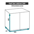 Optiset 200 Musta Kaapisto - 81-120 cm akvaariojalustat  - AE123422 - 2