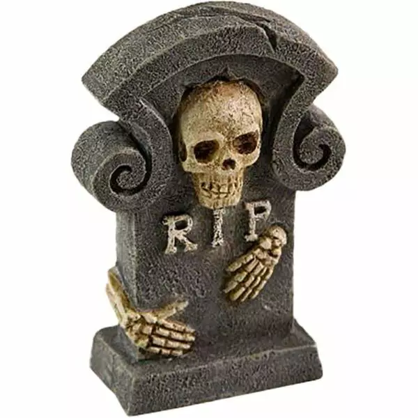 Hautakivi Luurangolla 7,5 x 6,5 x 2,5 cm - Akvaarion muoviset ja keraamiset koriste - 137.3292 - 1