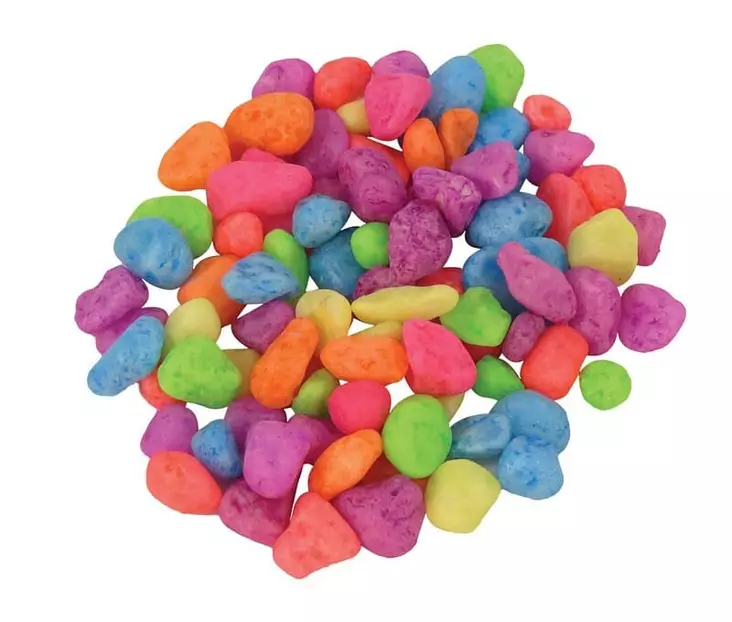 Koristehiekka fluori Neon Mix 0,5kg 15mm - Pienet pussit & koristehiekat akvaarioon - HAPE083 - 1