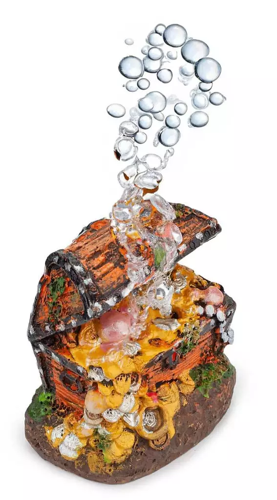 Aarrearkku ilmapumppuliitännällä 5,5 x 4,5 x 4,5cm - Ilmapumpulla toimivat koristeet  - HAPU736 - 1