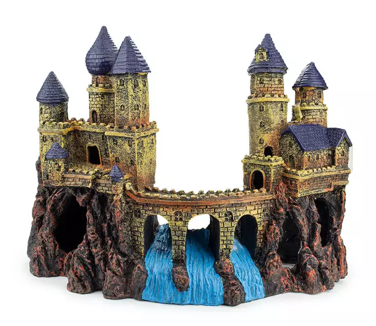 Linna vesiputouksella 33cm - Rauniot ja patsaat akvaarioon - HAPR156 - 1