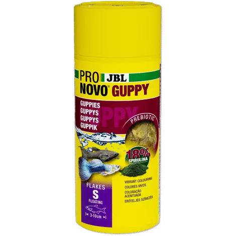 ProNovo guppy Miljoonakalojen Hiutale 250Ml - Viherhiutaleet kaloille - J30176 - 1