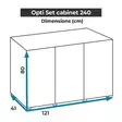 Optiset 240 Valkoinen Kaapisto - 121 cm ja sitä suuremmat   - AE123427 - 2