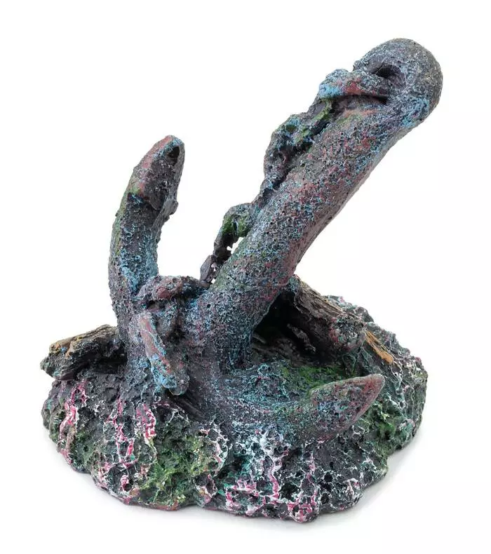 Laivan ankkuri koriste 7,5 x 6,5 x 7,5cm - Hylyt ja laivat akvaarioon - HAPR029 - 1